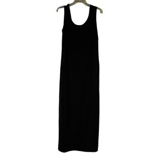 ONXY Nite Black Velvet Maxi Dress Scoop Neck Sleeveless Side‎ Slit